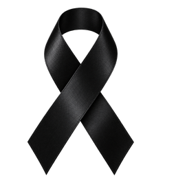 Crespón negro de luto. Todo nuestro apoyo a las víctimas, sus familias y personas afectadas por el accidente.